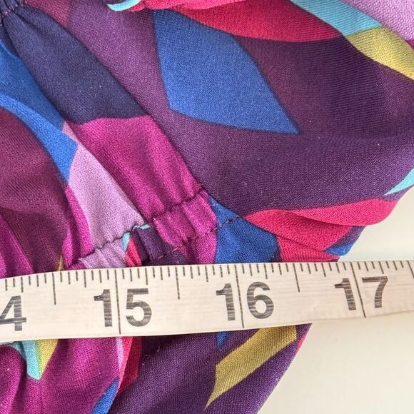 Muse Y2K Dress Multicolor Mod Babydoll Stretchy Wide Kimono Sleeves Boho Size 6 - Picture 6 of 8